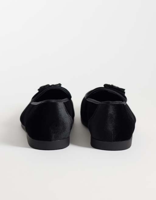 SEQWL Charlie Samt-Loafer mit Bommel in Schwarz, 5 von 5