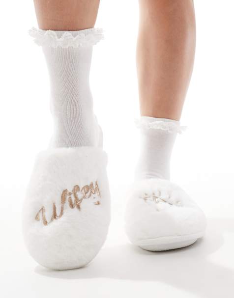 SEQWL - Chaussons de mariage à ornements - Blanc - view 1
