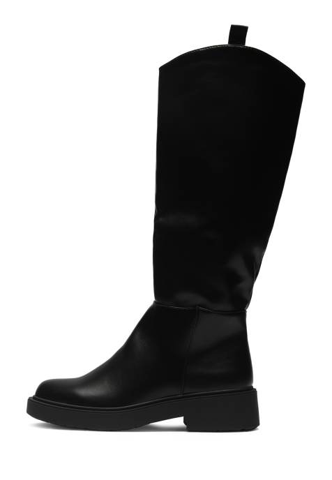SEQWL Classic mid-calf boots with zip detail in black - view 1