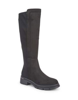  Classic zip closure calf boots with block heel 