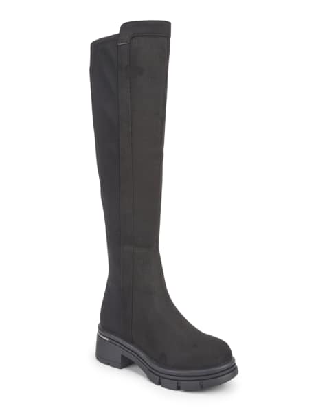 SEQWL Classic zip closure calf boots with block heel in black - view 1