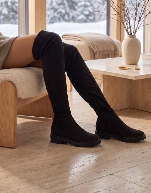 SEQWL Classic zip closure calf boots with block heel in black, 2 of 5