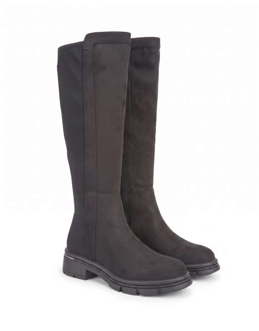 SEQWL Classic zip closure calf boots with block heel in black, 5 of 5