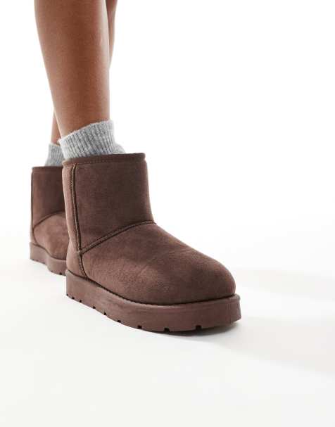 SEQWL cosy ankle boots in brown - view 1