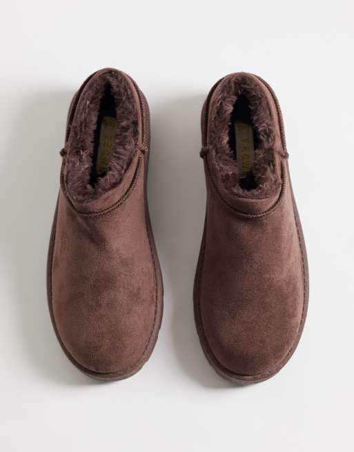SEQWL cosy micro boots in chocolate brown, 2 of 4