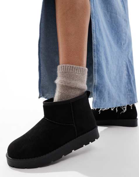 SEQWL cosy mini ankle boots in black - view 1