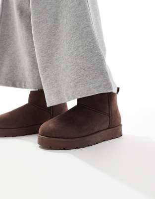  cosy mini ankle boots in chocolate