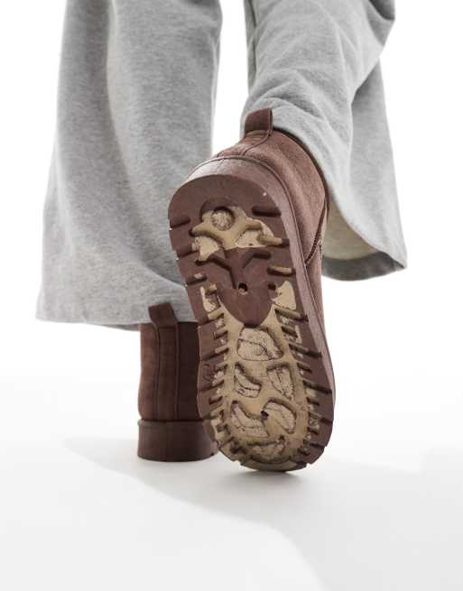SEQWL cosy mini ankle boots in chocolate, 2 of 4