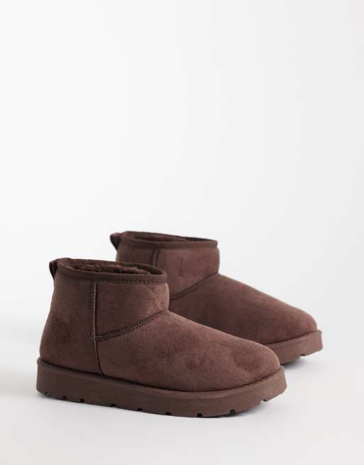 SEQWL cosy mini ankle boots in chocolate, 3 of 4