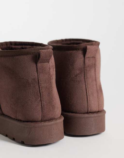 SEQWL cosy mini ankle boots in chocolate, 4 of 4