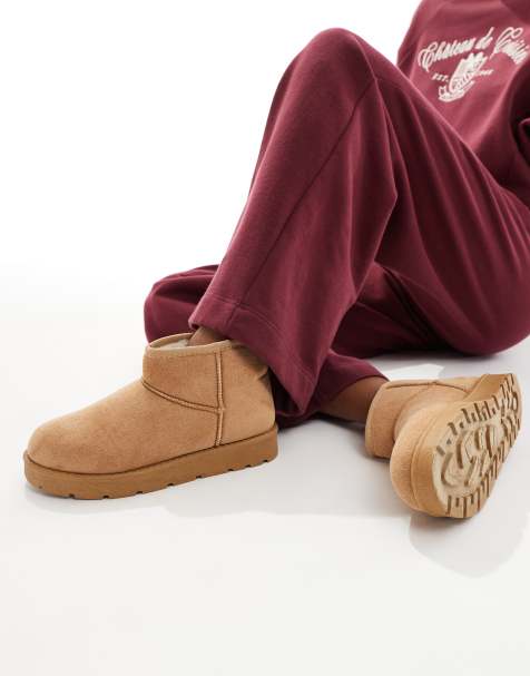 SEQWL cosy mini ankle boots in sand - view 1