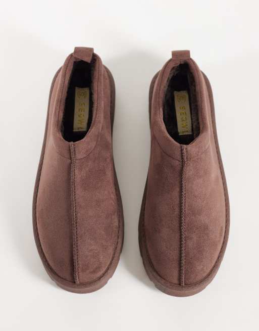 SEQWL cosy mules in chocolate, 3 of 4
