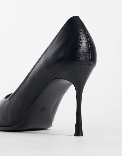 SEQWL court heeled shoes with gold detail in black, 3 of 4