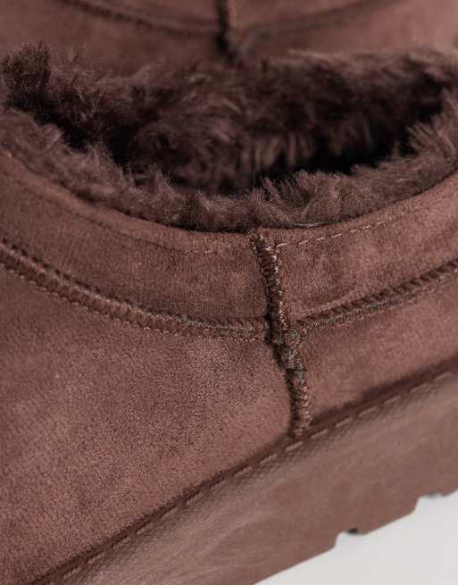 SEQWL cozy microsuede boots in chocolate brown, 3 of 4