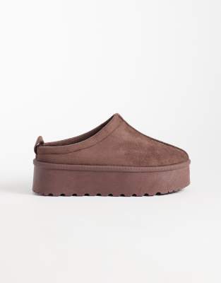 Seqwl Cozy Platform Mules In Brown