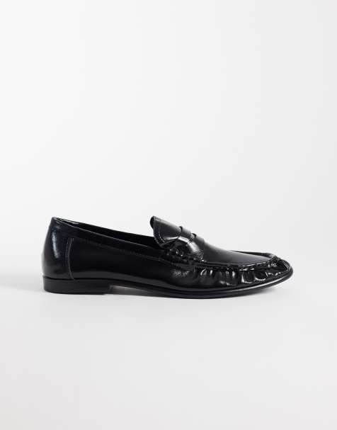 SEQWL Dash raffinerade loafers med rynkdetalj i svart - view 1