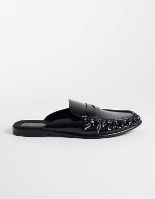 Seqwl Dash Refined Ruched Loafer Mules In Black