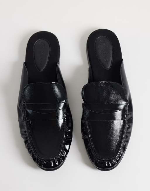 SEQWL Dash refined ruched loafer mules in black, 2 of 4