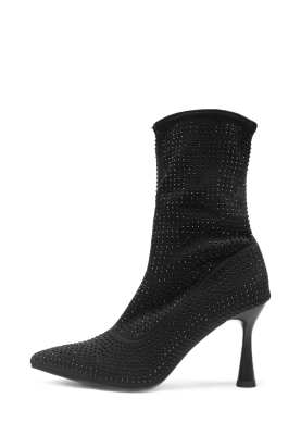  Diamante high heel slip on ankle boots 