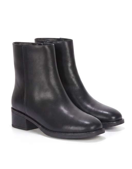 SEQWL Dress ankle booties low block heel elegant warm shoes in black, 4 of 5