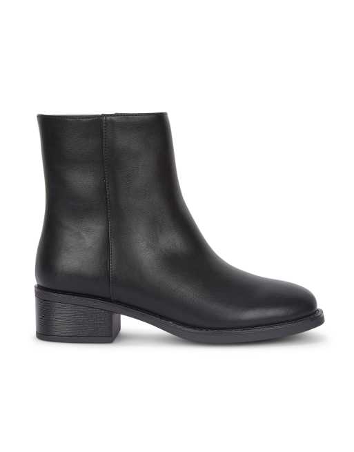 SEQWL Dress ankle booties low block heel elegant warm shoes in black, 5 of 5