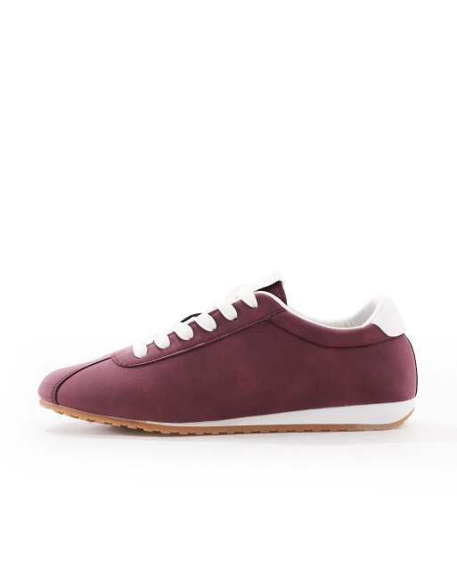 SEQWL Drifter lace up gum sole sneakers in dark cherry, 2 of 5