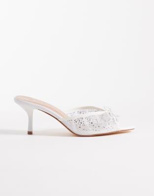 Seqwl Eden Embellished Heeled Sandals In White