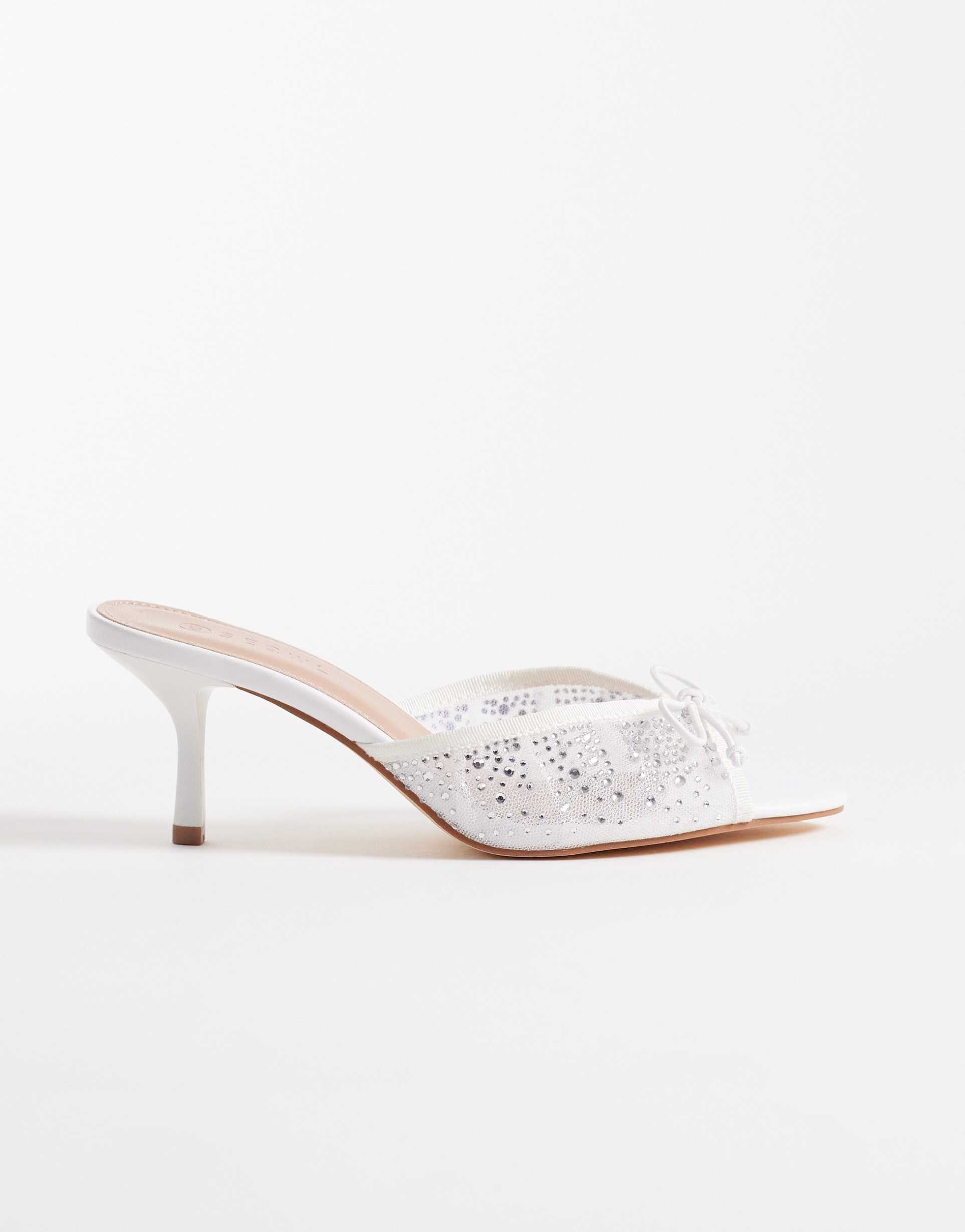 seqwl eden embellished heeled sandals in white