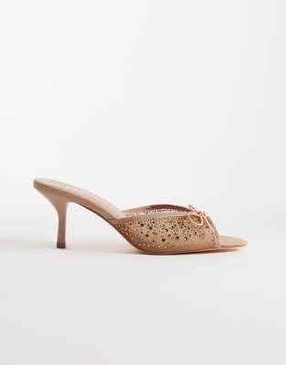 SEQWL - Eden - Sandalen in Neutral mit Absatz