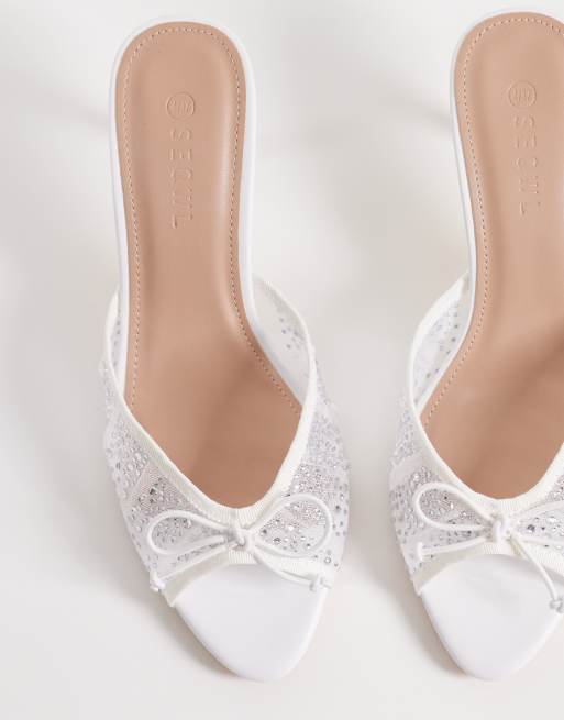 SEQWL - Eden - Sandalen met hak en versiering in wit, 2 van 4