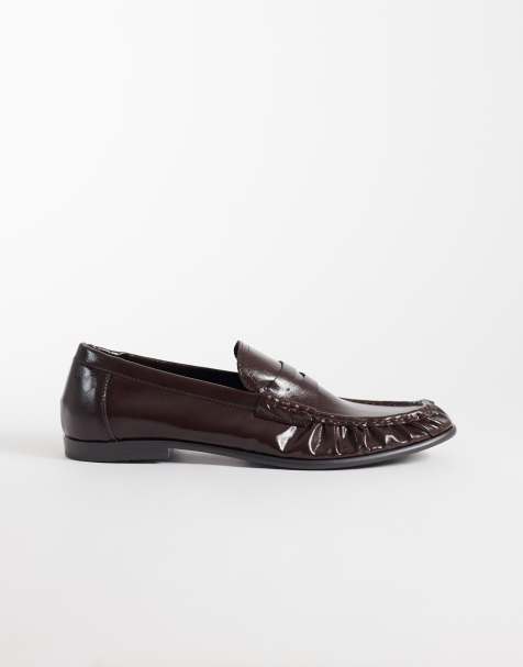 SEQWL eleganckie loafersy z marszczeniem w kolorze czekoladowobrązowym - view 1
