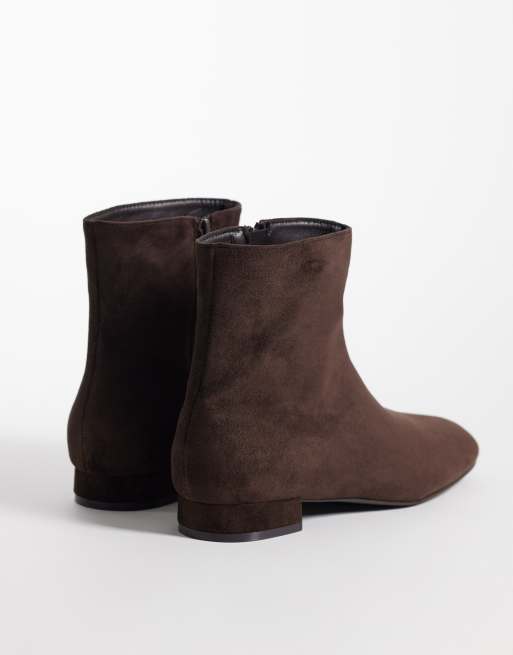 SEQWL Elma faux suede ankle boots in brown, 2 of 4