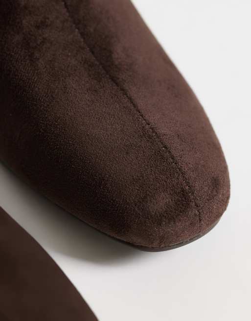 SEQWL Elma faux suede ankle boots in brown, 3 of 4