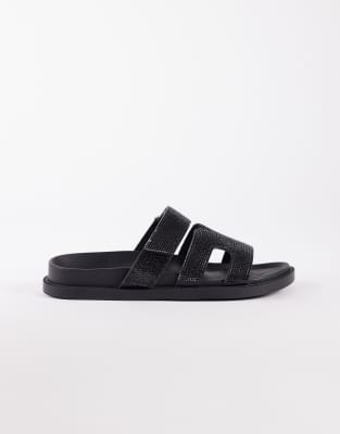 Seqwl Embellished Kidman Sandals With Straps In Black