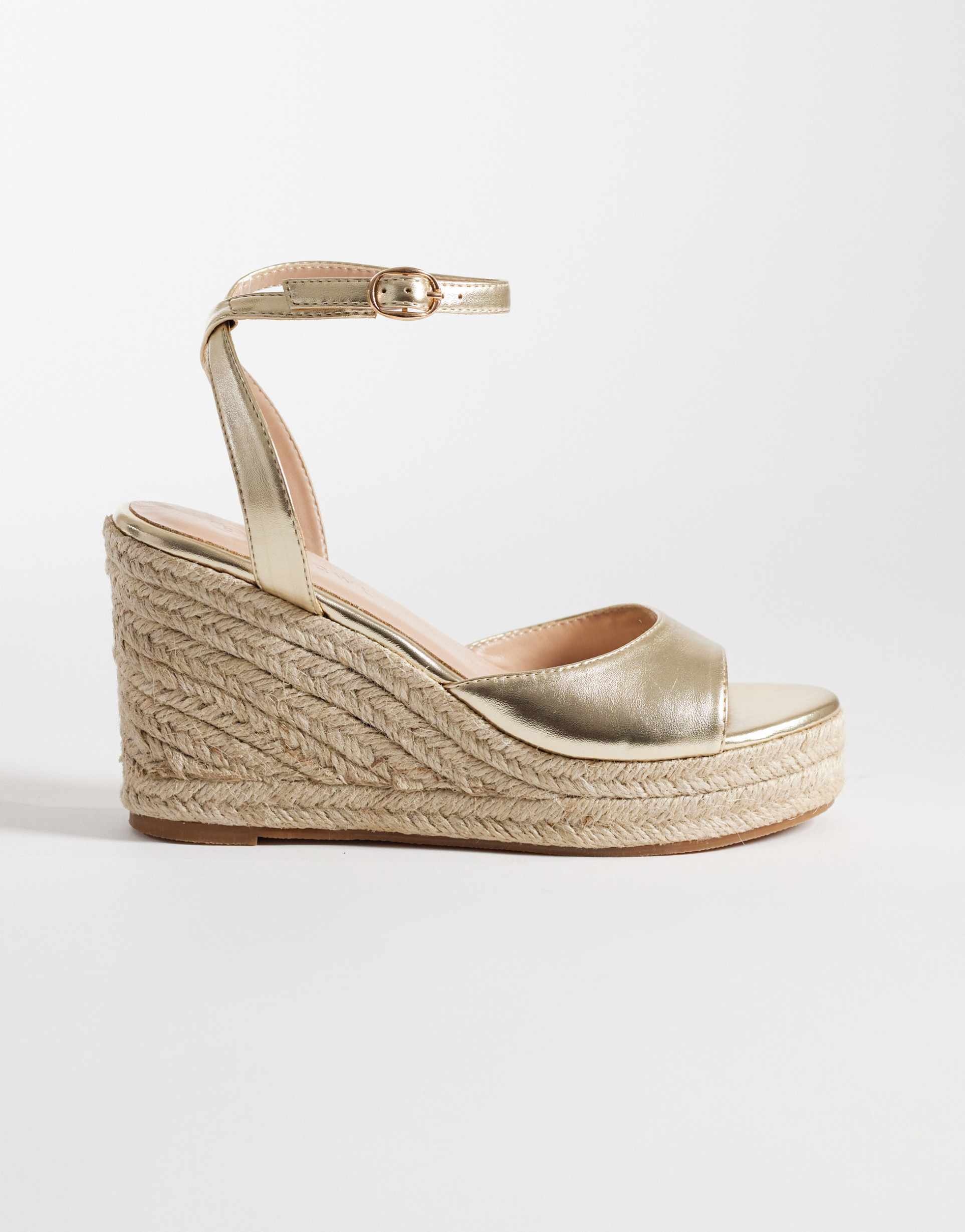 seqwl espadrille wedges in gold
