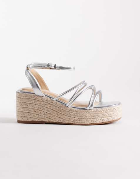 SEQWL - Espadrilles color argento con fascette sottili - view 1