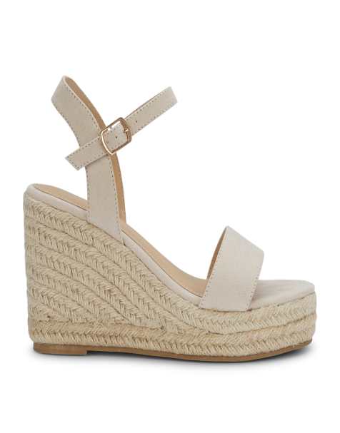 SEQWL Everyday wedge sandals with buckle closure in beige - view 1