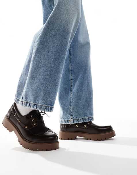 SEQWL - Exton - Bootschoenen met dikke zool in bruin - view 1