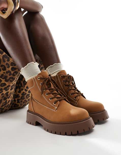 SEQWL Exton lace up boots in nubuck mustard - view 1