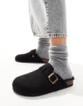 [SEQWL] SEQWL faux fur lined clogs in black 41 Black micro
