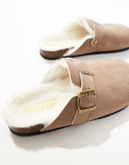 Faux fur clogs online