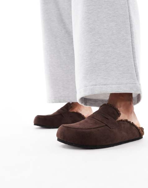 SEQWL Faux fur lined mules in chocolate - view 1