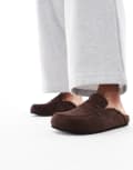 [SEQWL] SEQWL Faux fur lined mules in chocolate-Brown 44 CHOC MICRO