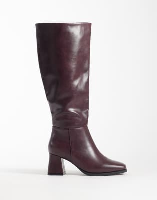 Seqwl Fisher Block Heel Knee Boots In Black