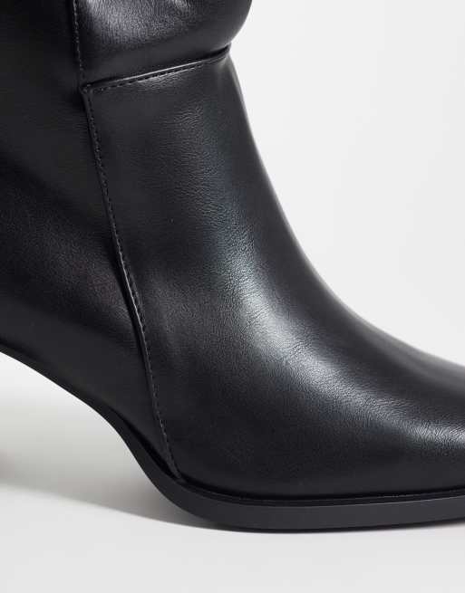 SEQWL Fisher block heeled mid ankle boots in black, 2 of 4