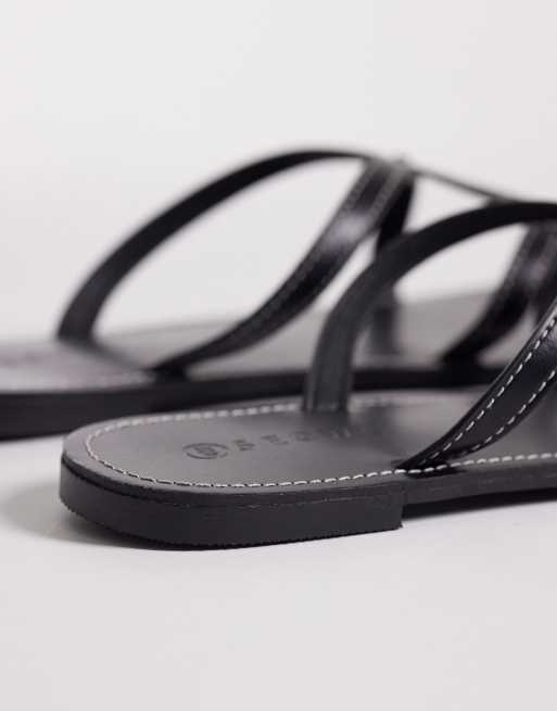 SEQWL – Flache Riemchensandalen in Schwarz, 3 von 4