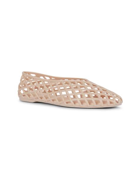 SEQWL Flat ballerinas jelly shoes low ankle with cut-out detail in beige - view 1