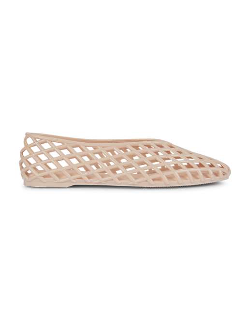 SEQWL Flat ballerinas jelly shoes low ankle with cut-out detail in beige, 3 of 5