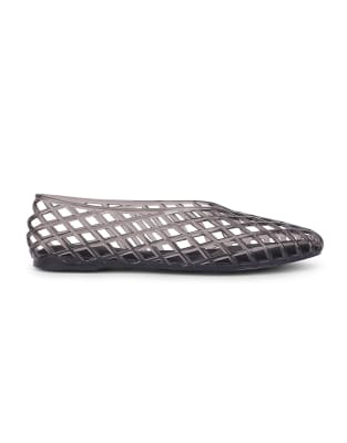  Flat ballerinas jelly shoes low ankle with cut-out detail 