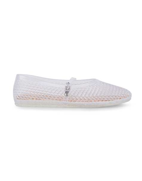SEQWL Flat ballerinas jelly shoes with adjustable buckle strap in clear - view 1